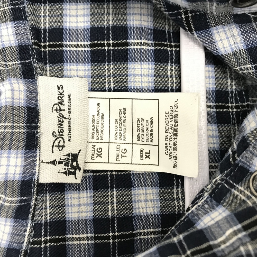 Disney Park Shirt Mens Extra Large Blue Western Mickey Mouse Mechanic Motorcycle - Picture 8 of 8